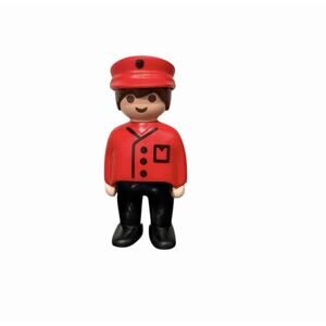 Playmobil Junior 123 Figure Figures CONDUCTOR MAN Red Shirt Black Pants 1990s